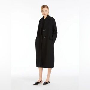 S’MaxMara Black Jersey Overcoat